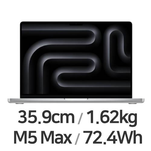 APPLE 맥북프로14 M5맥스 18코어 CPU, 32코어 GPU 실버 (램36GB, SSD 2TB)_이미지