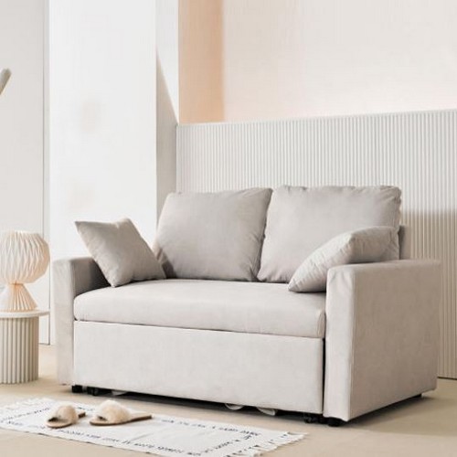 런스 편백황토숯 확장형 아쿠아텍스 패브릭 소파베드 2인용