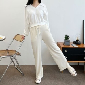  그란데 여성용플리츠 주머니 베이직 와이드핏 보텀 WFJTR7L