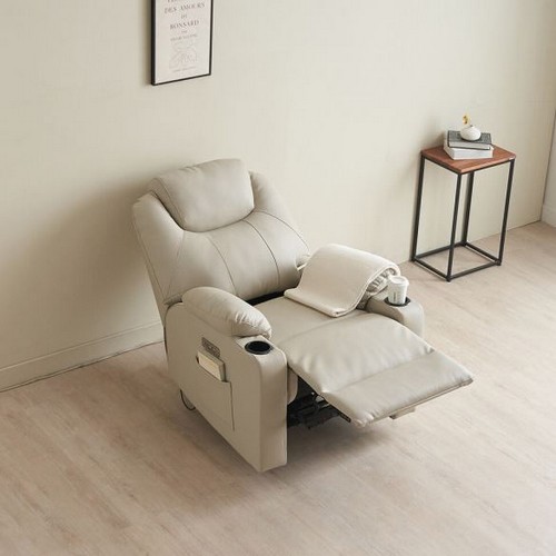 에보니아 이모션 컵홀더 에어레더 가죽 리클라이너 1인용_이미지