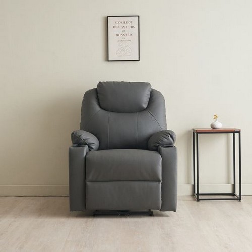 에보니아 이모션 컵홀더 에어레더 가죽 리클라이너 1인용_이미지