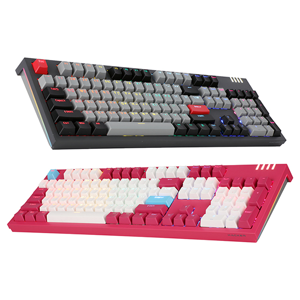 앱코 K660P 프리미엄 카일광축 무빙 LED 게이밍 기계식 키보드 (다크 그레이, 클릭)