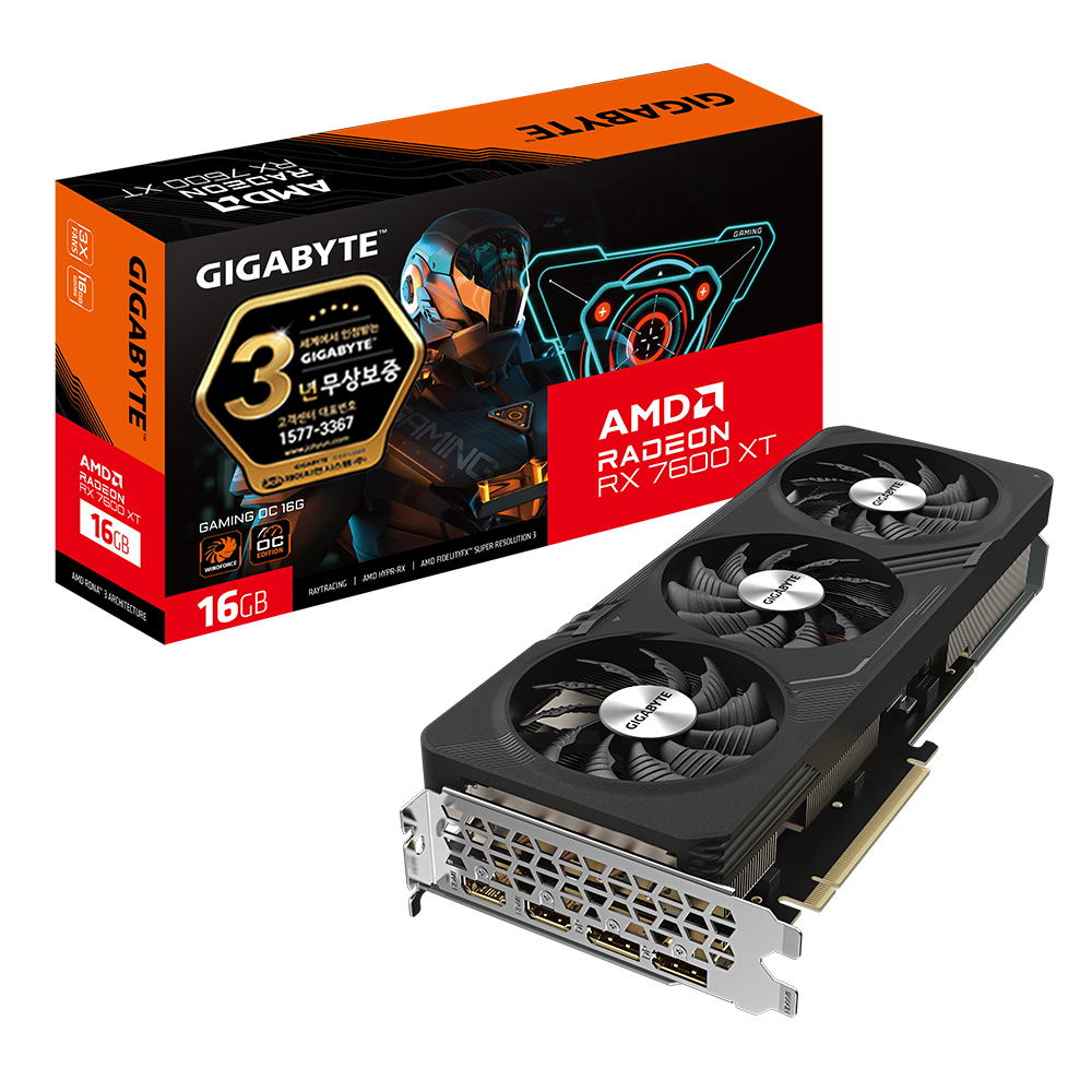 GIGABYTE 라데온 RX 7600 XT GAMING OC D6 16GB 제이씨현_이미지