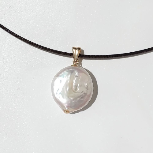 에버링 14K 금 바로크 진주 실키 목걸이 콜로세움_NPHA4505