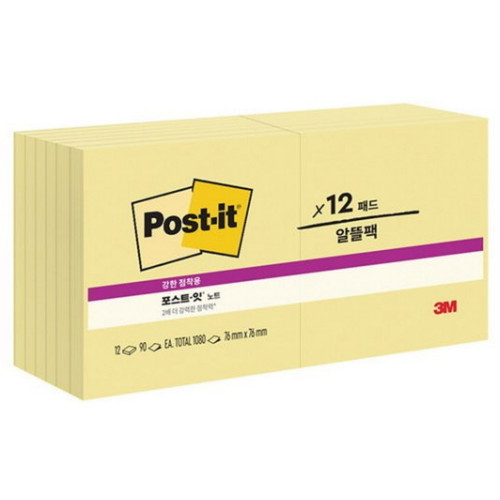 포스트잇 강한점착용 노트 654-12SSCY