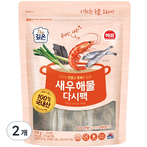새우 해물 다시팩 150g 2개