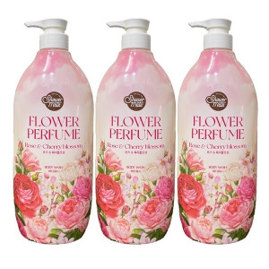 애경 샤워메이트 핑크 플라워 퍼퓸 바디워시 로즈&체리블로섬(구) 900ml (3개)