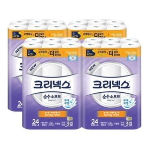 유한킴벌리 크리넥스 순수 소프트 쿠션 33m (24롤) (4팩)