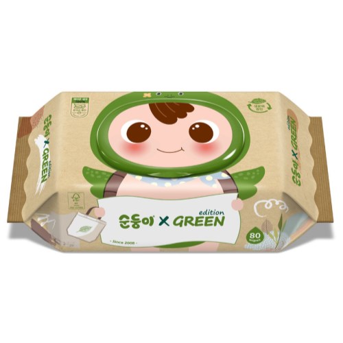 수오미 순둥이 그린에디션 물티슈 캡형 80매 (10팩)