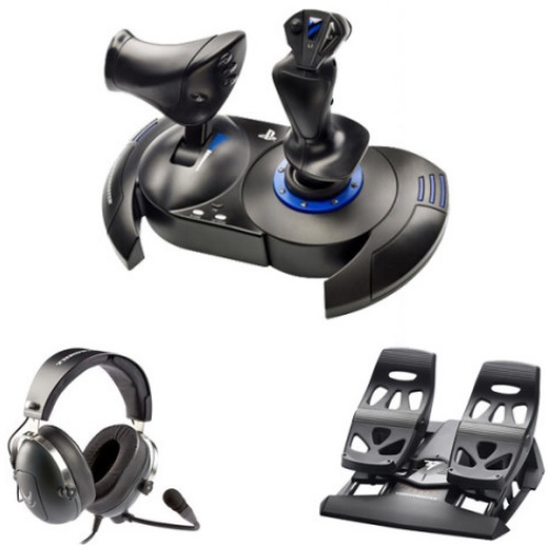 T-Flight Hotas 4 플라이트 스틱 +러더 페달,헤드셋_이미지