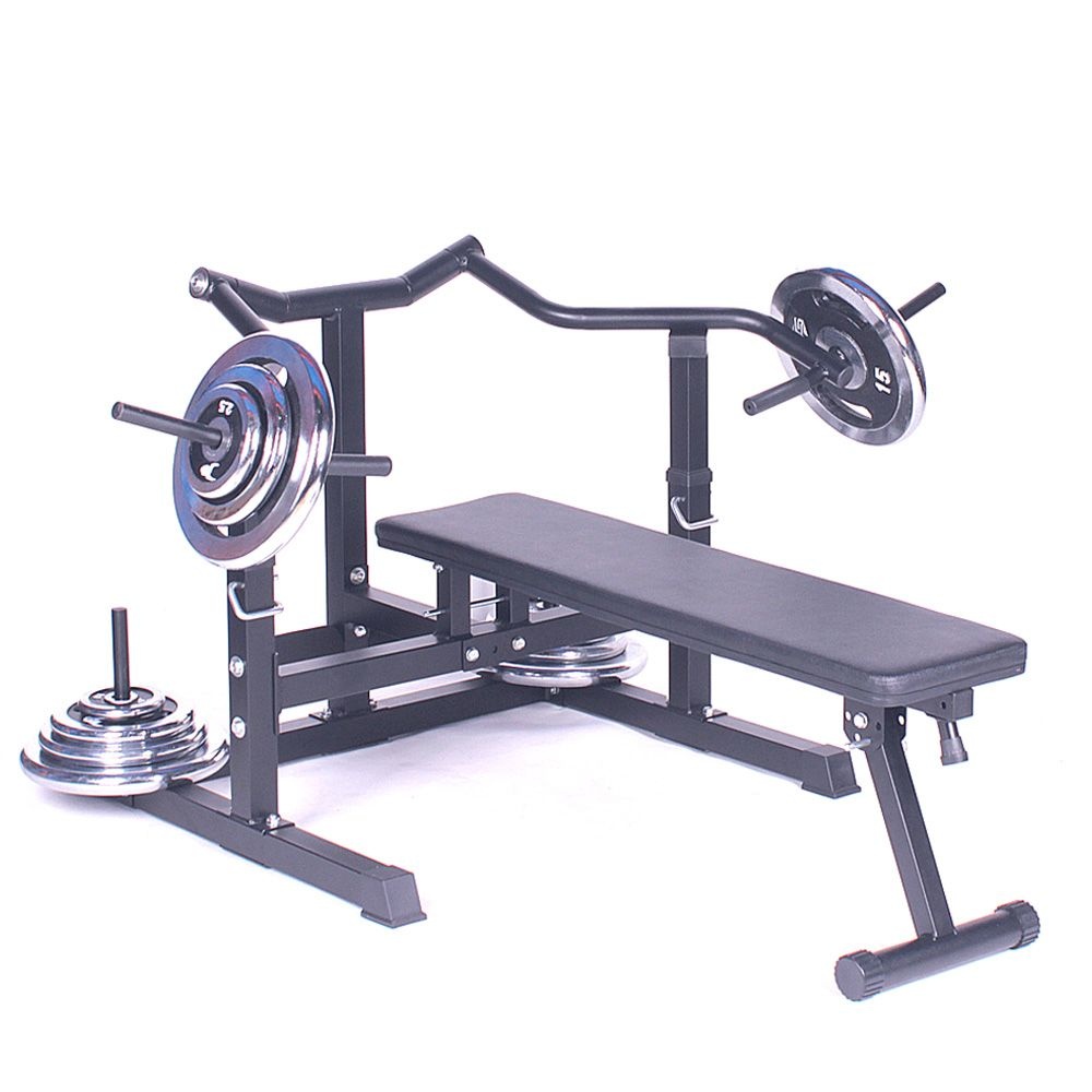 포스스포츠 해머 벤치프레스 + 크롬원판 세트 (40kg)_이미지