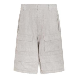 미스비헤이브 오프 화이트 린넨 블렌드 카고 쇼츠 240M359 B0481042146