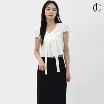 엘케이트 여자 <b>블라우스</b> 반팔 <b>퍼프</b>숄더 여름 핀턱<b>블라우스</b> LBB003