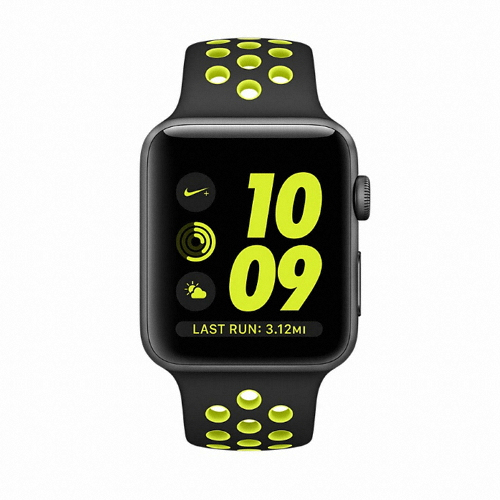 APPLE 워치 시리즈2 나이키+ 42mm 스페이스 그레이 알루미늄 (블랙/볼트 스포츠밴드, 해외구매)