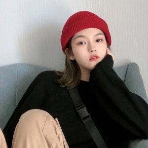 하찌 하찌 숏 비니 힙합 모자 털 니트 꼬임 겨울 방한 롱  6321443_이미지