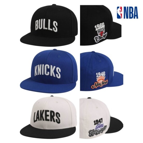 NBA 농구팀 아치형 레터 스냅백 모자 N255AP615P_이미지