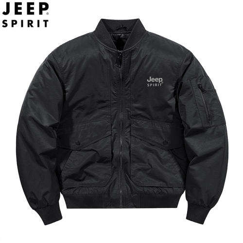 JEEP SPIRIT 남성 캐주얼 가을겨울 퍼 칼라 탈부착자켓 항공점퍼 JP6816+ 블랙 5XL_이미지