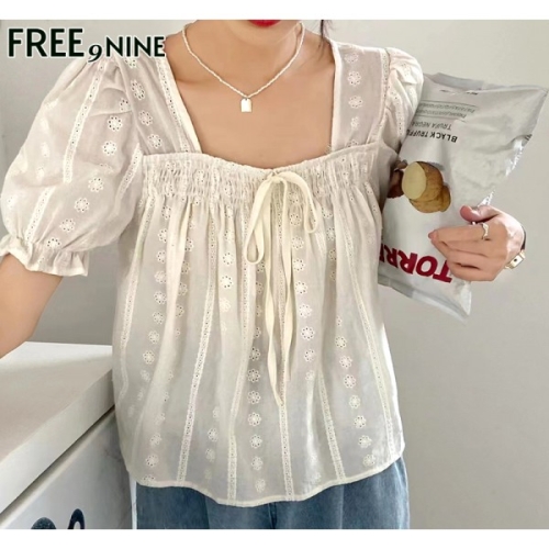 프리나인 큐티펀칭블라우스FRB41166A