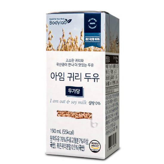 바디랩 아임 귀리 두유 무가당 190ml (96개)