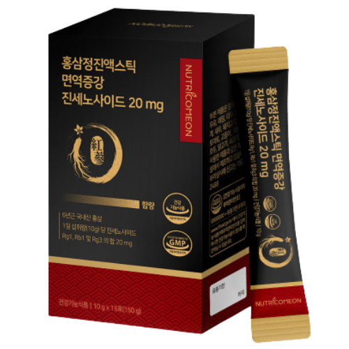 뉴트리커먼 홍삼정진액스틱 면역증강 진세노사이드 20mg 10g 15포 (4개)_이미지