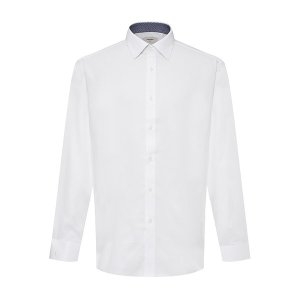 레노마 슬림핏 구김이 없고 신축성 좋은 솔리드 화이트셔츠 RPFSL1101-WH