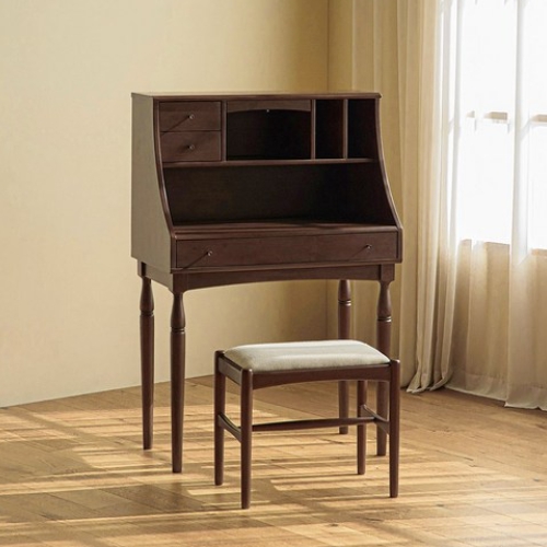 레트로하우스 포트 원목 수납 뷰로 화장대 세트 800 (스툴포함)