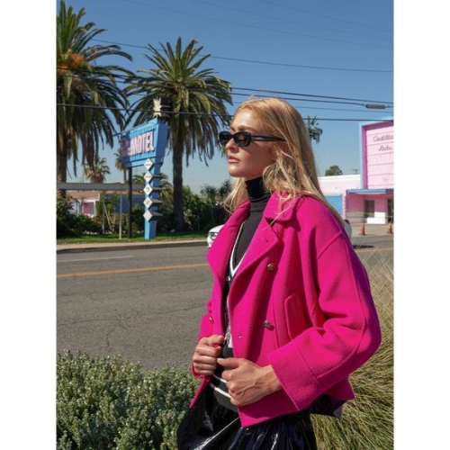 르니앤맥코이 와이드 카라 더블 버튼 숏 핸드메이드 코드 MK11HJ208H