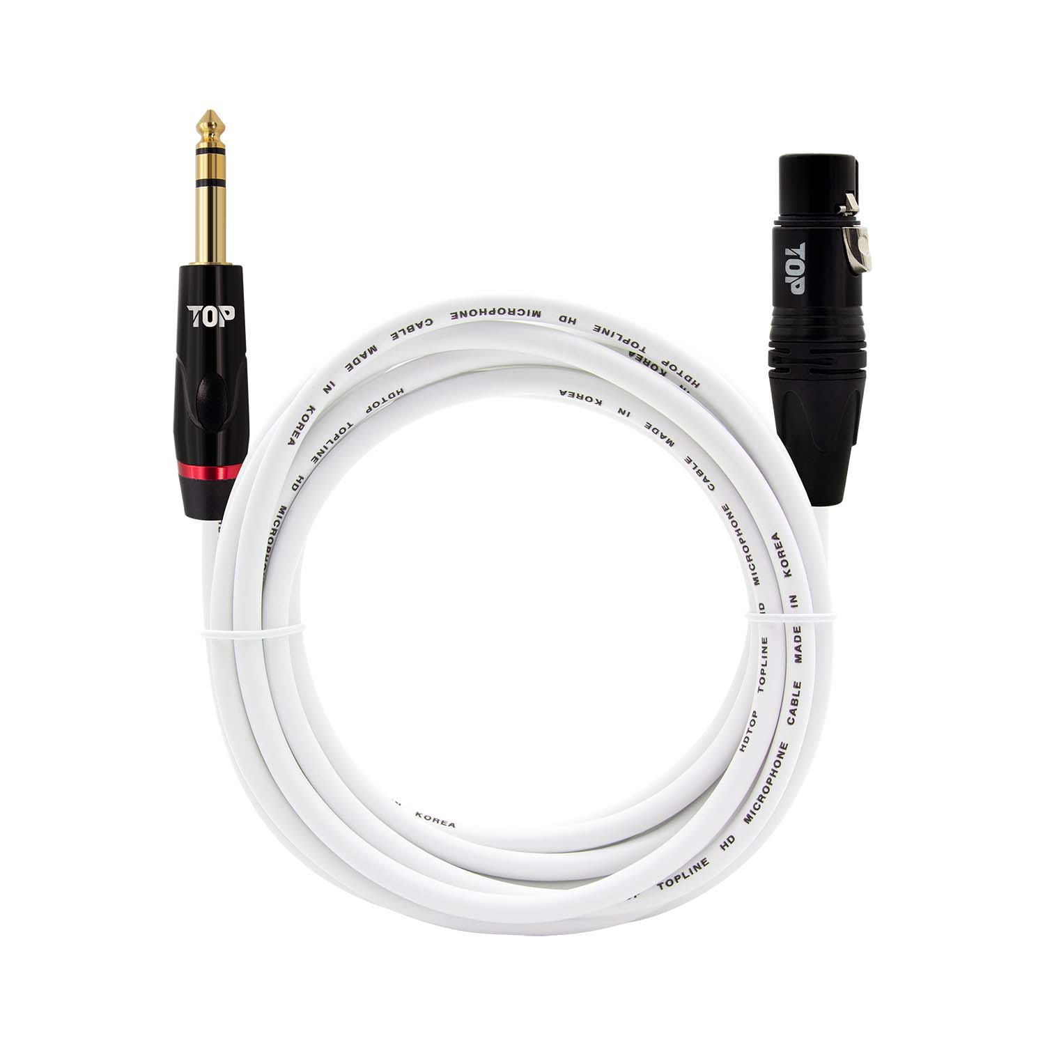 탑라인에이치디 HDTOP 5.5스테레오 to XLR 암 마이크 케이블 블랙화이트 (50m, HT-TP5499)_이미지