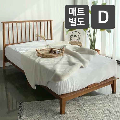 유니크 카르페디 판테온 고무나무 원목 침대 D (매트별도)_이미지