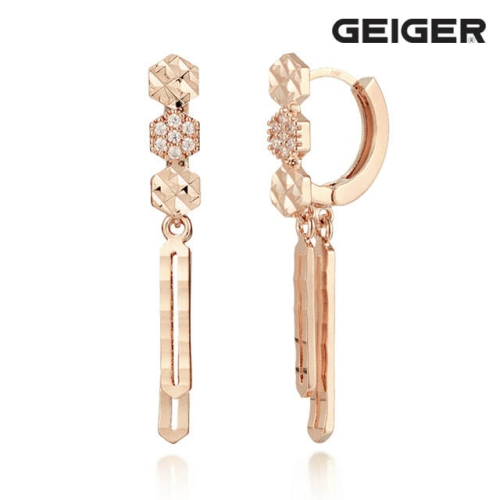 가이거 18K 컷팅 큐빅 원터치귀걸이 gold pin GI8KPEE035