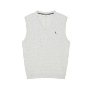 헤지스 남성 그레이 쿨코튼 케이블 니트 베스트_HZSW5B557G1_이미지