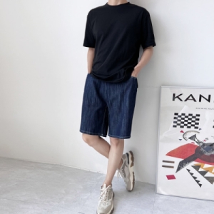 남자 와이드 린넨반바지 여름바지 밴딩반바지 면반바지 반바지DJ-JEH-SGAAD3000M-진청