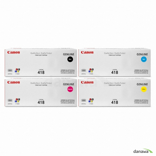 Canon 정품 CRG-418BK, CRG-418C, CRG-418M, CRG-418Y 4색 세트_이미지