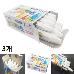 문교 흰색 크레파스 단색 크레용 12개입 3통 화이트_이미지