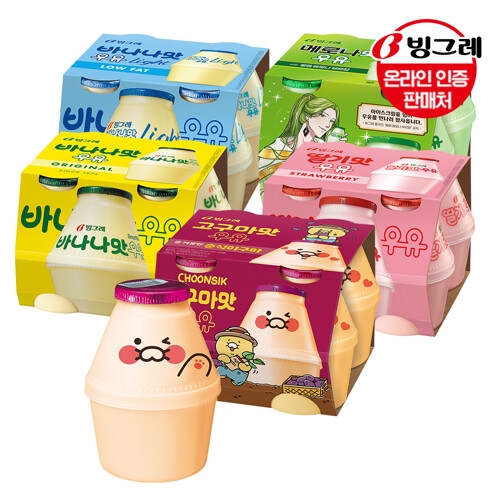 빙그레 단지우유 240mlx16개 /딸기/바나나/메로나/라이트