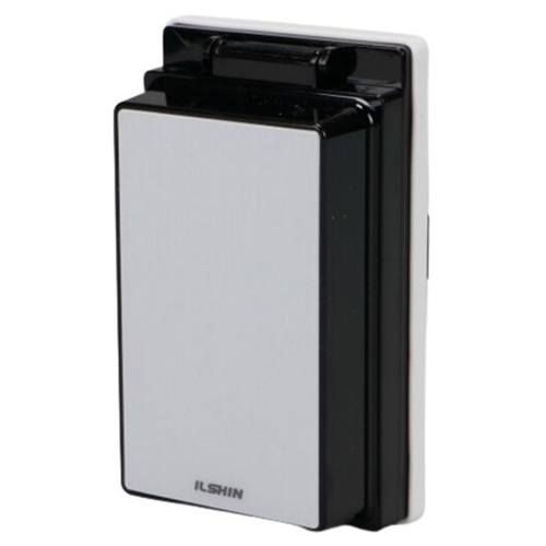 일신전기 데코블랙 방우 2구 콘센트 세로형