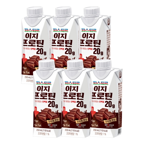 파스퇴르 이지프로틴 저당초코 250ml (6개)_이미지