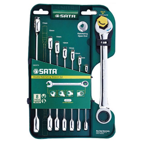 사타 더블 라쳇 기어렌치 세트 08007A (8pcs)