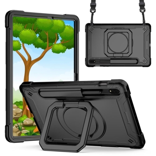 갤럭시 호환 호환 탭 S7 S8 11인치 SM-T870 SM-T875용 360도 회전 스탠드 태블릿 커버 헤비 듀티 케이스_이미지