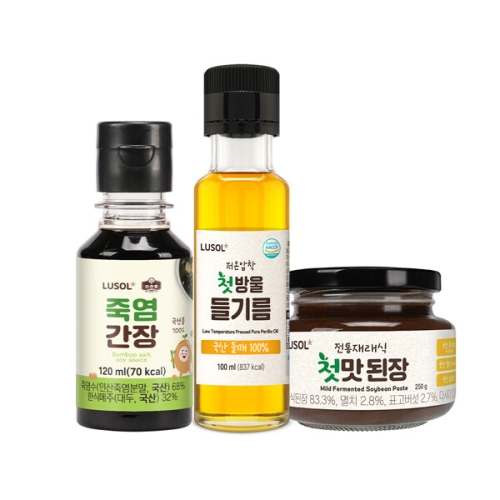  루솔 첫방울 들기름 100ml + 죽염간장 120ml + 첫맛된장 250g [1개]