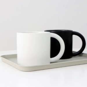 카페 무광 화이트 블랙 머그컵 빅 손잡이 머그