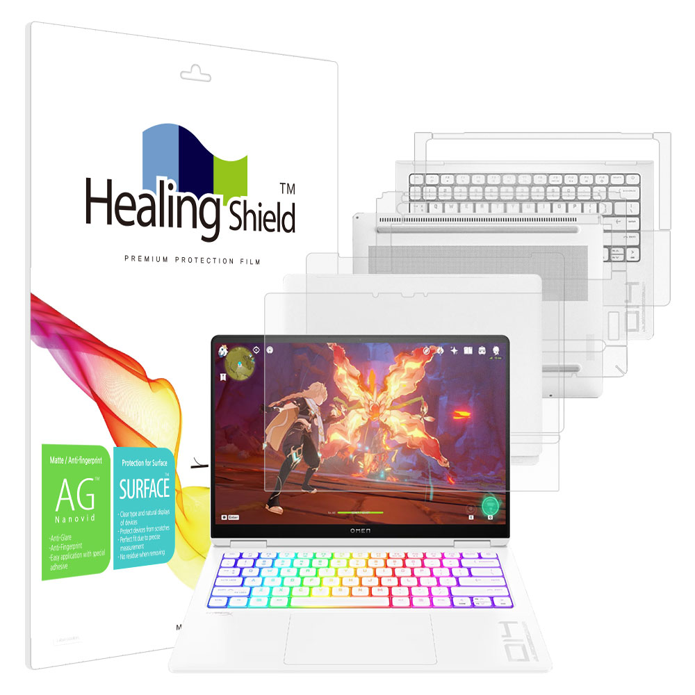 폰트리 힐링쉴드 HP 오멘 14 슬림 fb0075TX 저반사 지문방지 (액정보호필름 + 외부보호필름 3종 세트)_이미지