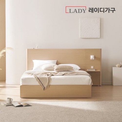  레이디가구 머무름 호텔형 침대 SS+패널 [매트별도]