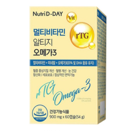 뉴트리디데이 멀티비타민 알티지 오메가3 900mg 60캡슐 (3개)_이미지