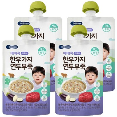 베베쿡 한우가지 연두부죽 100g (4개)_이미지
