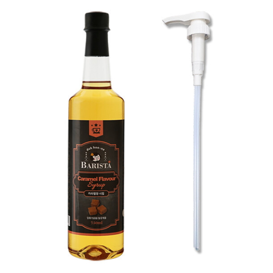 그리심 덕후네 카라멜향 커피시럽 750ml+시럽펌프 (1개)_이미지