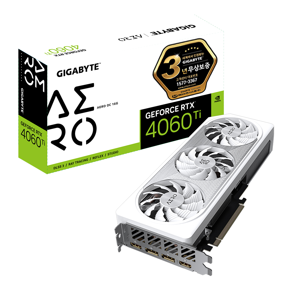GIGABYTE 지포스 RTX 4060 Ti AERO OC D6 16GB 제이씨현