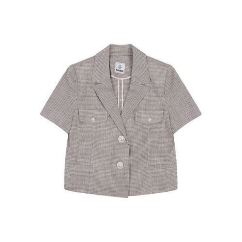 에꼴드파리 버튼포인트 체크 반팔 자켓_RB35WJAM14Z