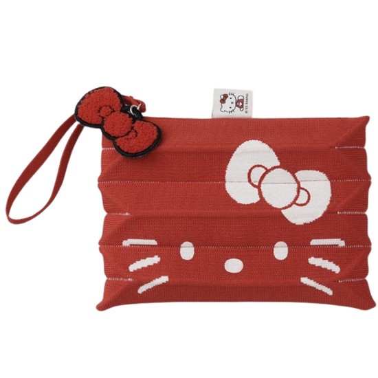 조셉앤스테이시 Lucky Pleats Knit Clutch S Hello Kitty Barbados Red 0JSO5PC41002F_이미지