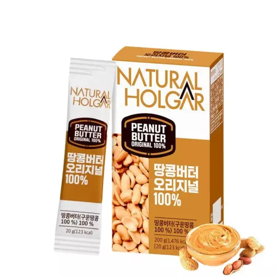 연두 네츄럴올가 땅콩버터 오리지널 100% 200g (20g x 10포)